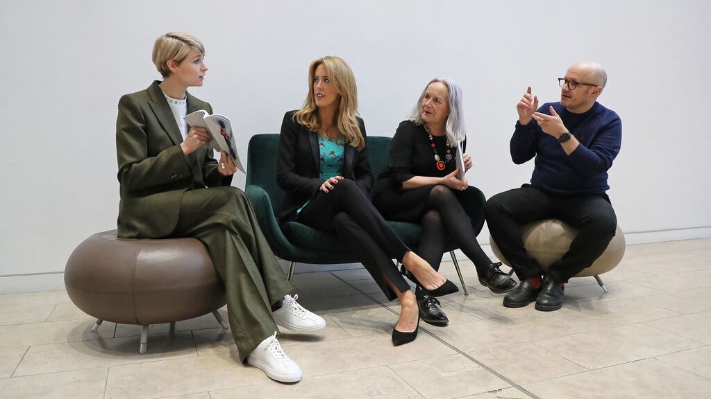Screen Ireland chief executive Désirée Finnegan (second from left), with actor Niamh Algar (left), Screen Ireland chair Dr Annie Doona and director Lenny Abrahamson. Photograph: Nick Bradshaw