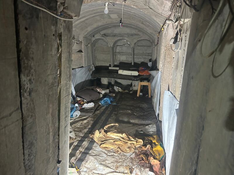 The room in which Mohammed Sinwar and four other militants are believed to have died inside a tunnel in southern Gaza. Photograph: Patrick Kingsley/New York Times