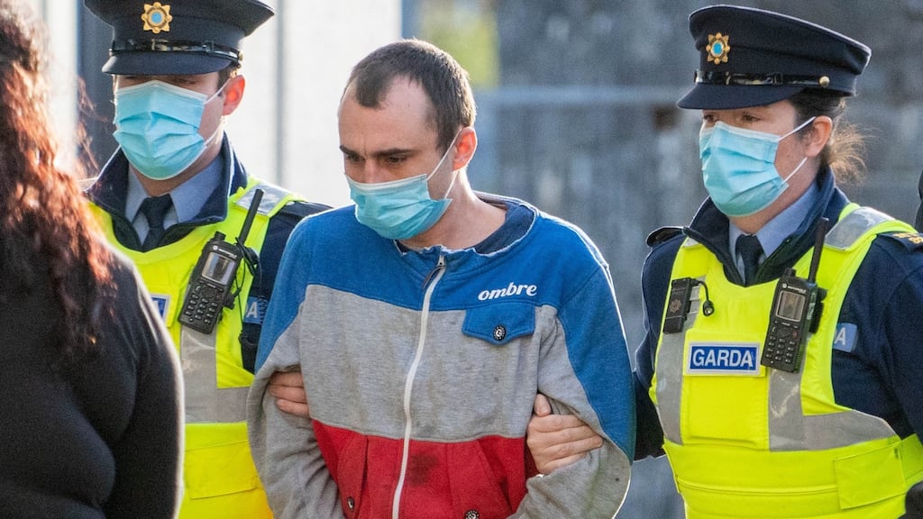 Matusz Batiuk, with an address at Carrabeg, Swinford, Co Mayo arriving at Castlebar District Court where he was charged with the murder of Michael McDonagh. Photograph: Keith Heneghan