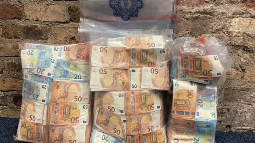 Gardaí intercepted two vehicles in the Holywell area of Swords, Co Dublin and a ‘substantial amount of cash’ was recovered. Photograph: Garda Press Office