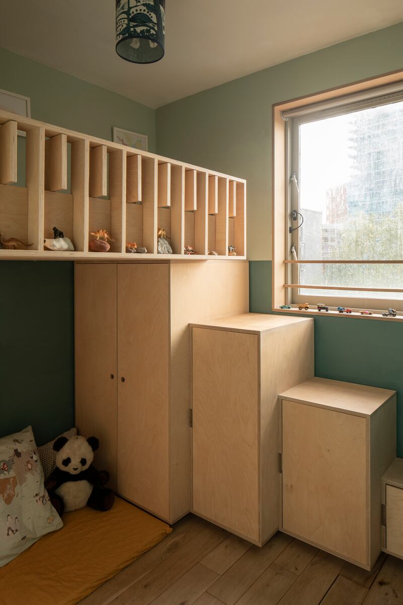 Child's bedroom with shutter bed