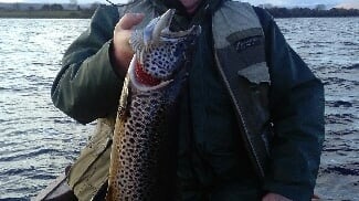 Dermot O’Neill with 4kg trout from Portacarron Bay on Corrib on a Yellow Hartnett pattern