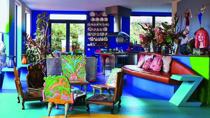 Zandra Rhodes ’ residence in London. Photograph: Ingrid Rasmussen