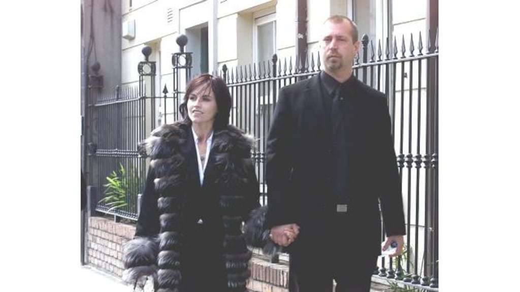 Mr Don Burton and his wife, Ms Dolores O'Riordan, outside the High Court yesterday