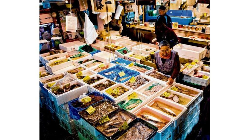 The Tsukiji fish market, where fisherman Daisuke Takeuchi's 222kg tuna was sold. photograph: getty images