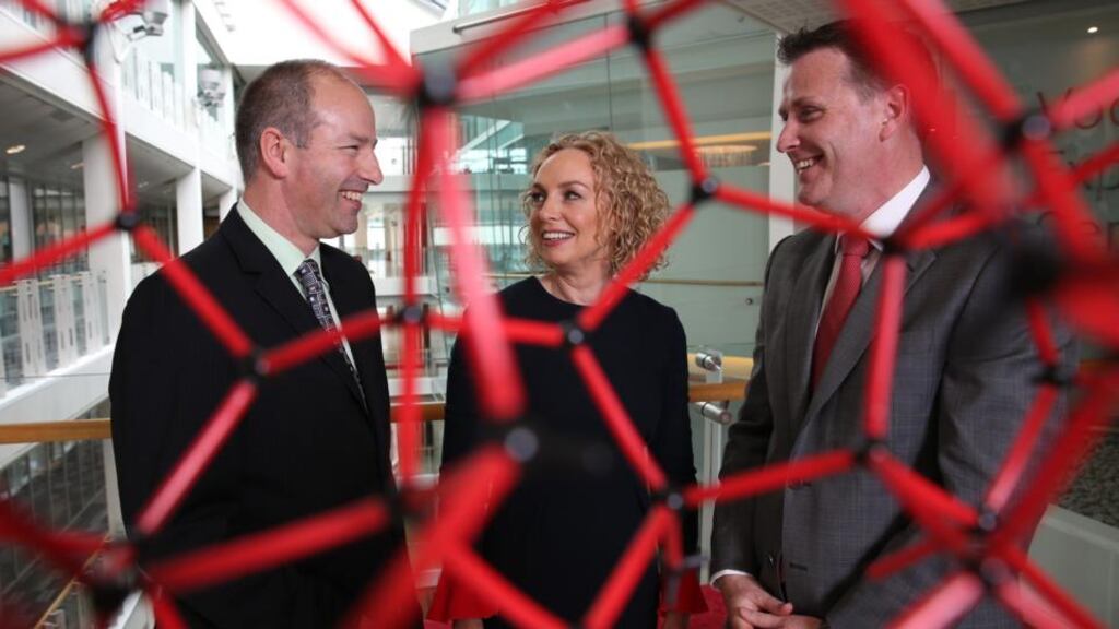 At the opening of Vodafone Ireland’s new Enterprise Customer Solutions division were (from left) Ken Kennedy, CIO of SISK Group, Anne O’Leary, CEO Vodafone Ireland; and Stephen MacNicholas, head of Enterprise Customer Solutions. The Enterprise Customer Solutions division marks the beginning of a new era for Vodafone following the strategic acquisitions of Interfusion Networks and Complete Telecom in Ireland.