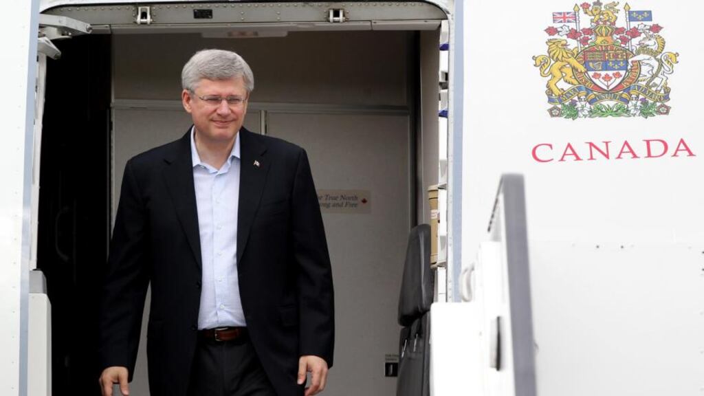 Canadian prime minister Stephen Harper: twitter criticism for photo opportunity. Photograph: Peter Muhly PA/Getty Images)