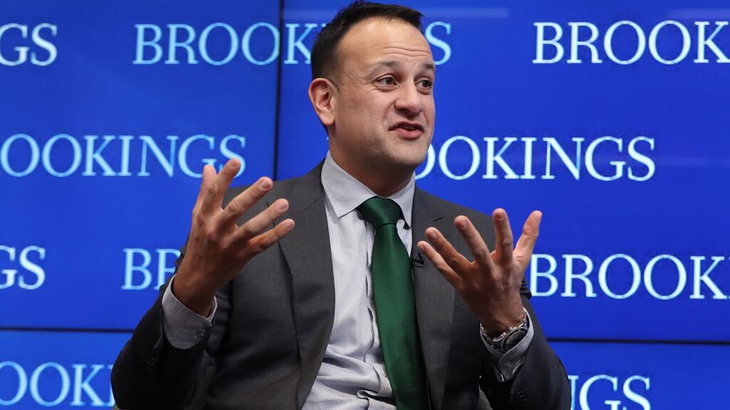Taoiseach Leo Varadkar  at the Brookings Institution in Washington DC on Tuesday. Photograph: Niall Carson/PA Wire.