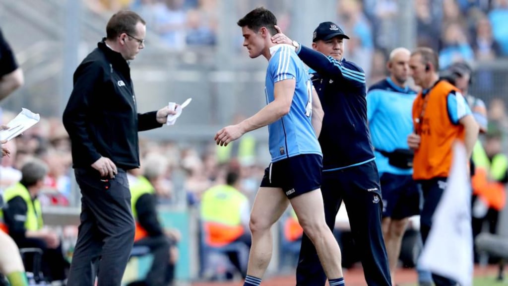 Dublin manager Jim Gavin was unhappy with Diarmuid Connolly’s dismissal for two yellow cards against Donegal at Croke Park. Photograph: Ryan Byrne/Inpho