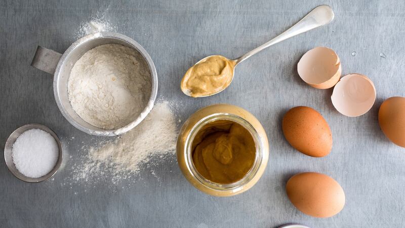 Yotam Ottolenghi’s meatball toad-in-the-hole incorporates well-cooked meat, a crisp pancake and velvety gravy. Photograph: Andrew Scrivani/New York Times