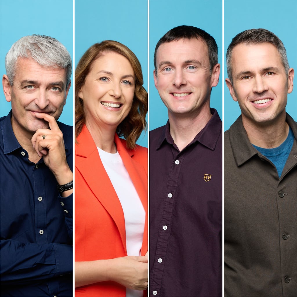 New-look Radio 1: David McCullagh, Katie Hannon, Colm Ó Mongáin and Kieran Cuddihy. Photographs: RTÉ