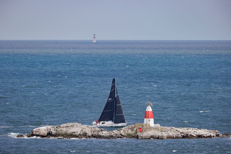 Ron O'Hanley's Cookson 50 Privateer passing the Muglins Rock at the start of the Volvo Dun Laoghaire to Dingle Race. Photograph: David Branigan/Oceansport