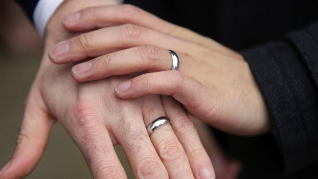 Number of marriages registered in the third quarter of 2013, at 7,760, was just five fewer than the same period in 2012. Photograph: Cliff Despeaux/Reuters