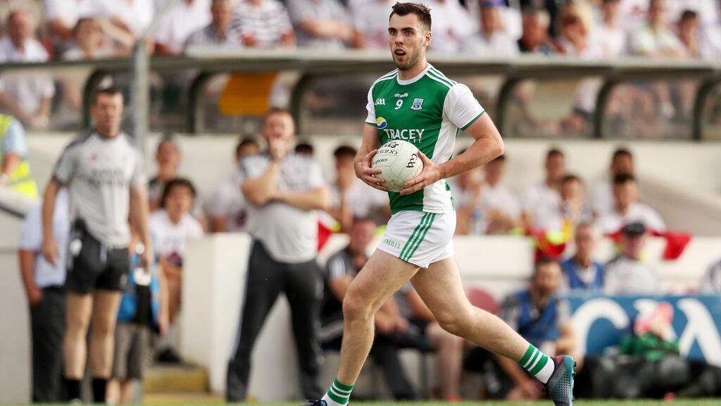 Ryan Jones: played a captain’s role and scored a first-half goal for Derrygonnelly in the Fermanagh championship final. Photograph: Tommy Dickson/Inpho