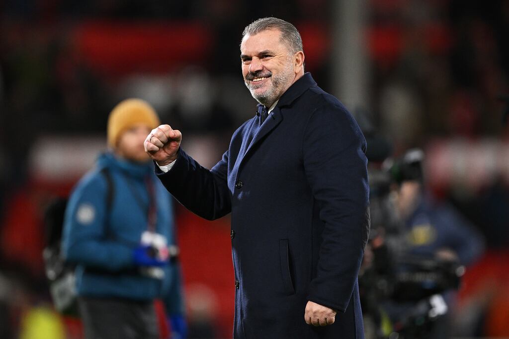Ange Postecoglu will lead Tottenham Hotspur in their opening Premier League match of the campaign at Leicester on Monday. Photograph: Shaun Botterill/Getty Images