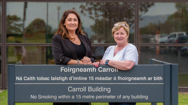 St Louis’s secondary school principal Michelle Dolan and vice principal Mary Gilmore. Photograph: Ciara Wilkinson.