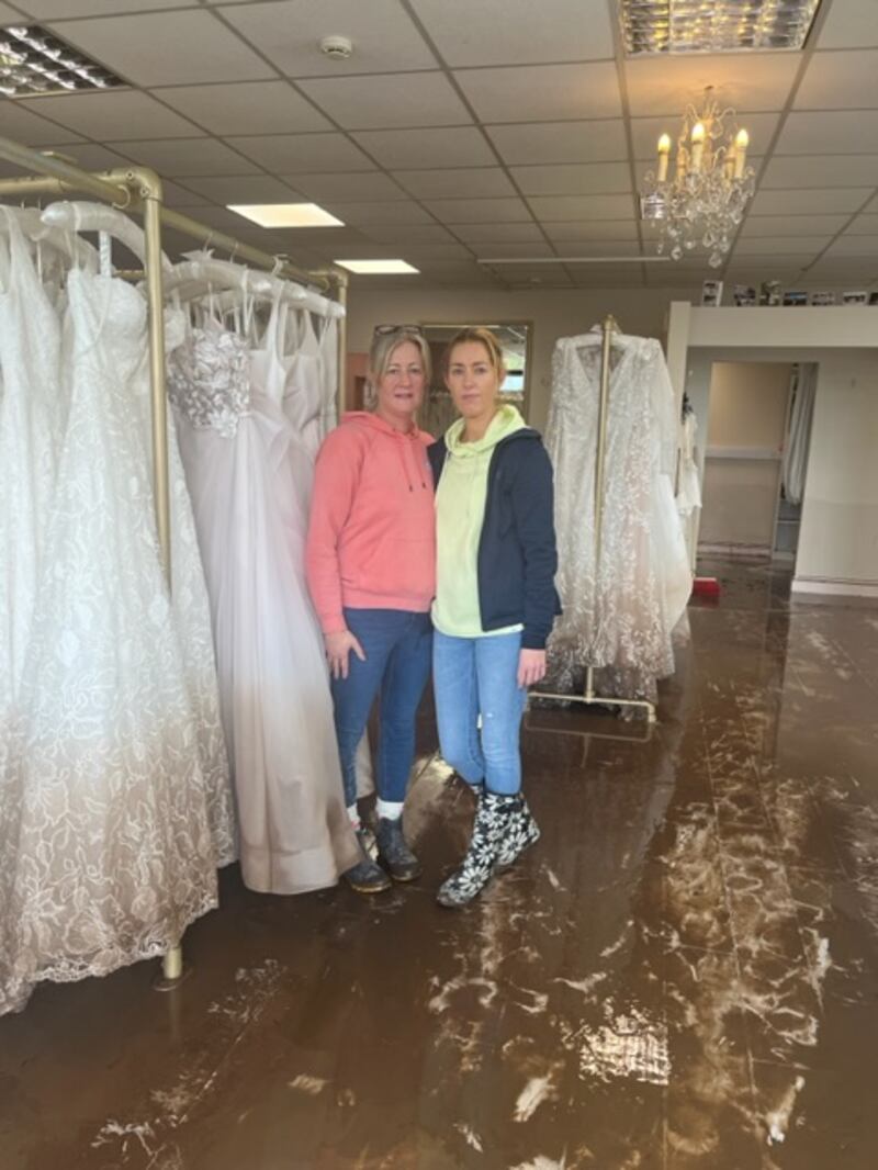 Maria Burgoyne owner of Say I Do Bridal shop, with staff member Shirley Keating. Photograph: Olivia Kelleher