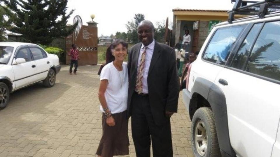 Joseph Muya, who hosted a Christmas party for one thousand poor people at the Love and Hope Centre in Kenya, with Sr Patricia.