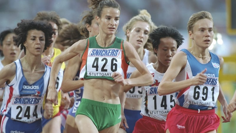 O’Sullivan in action during her 3,000m heat. Photo: Mike Powell/Allsport