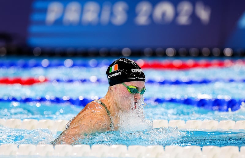Ireland’s Mona McSharry in action in the final. Photograph: James Crombie/Inpho
