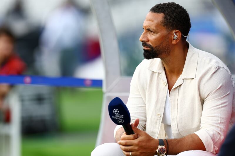 Rio Ferdinand: Thinking hard about what his next question should be. Photograph: Francois Nel/UEFA via Getty Images