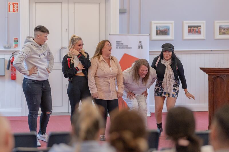 The actors performing at Dublin’s Carmelite Centre. Photograph: Graeme Coughlan