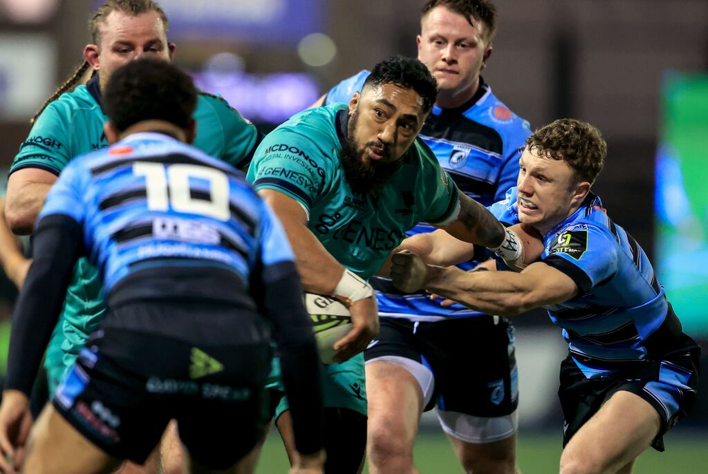 Bundee Aki is one of a host of international players that Connacht will have to do without against Glasgow. Photograph: Dan Sheridan/Inpho