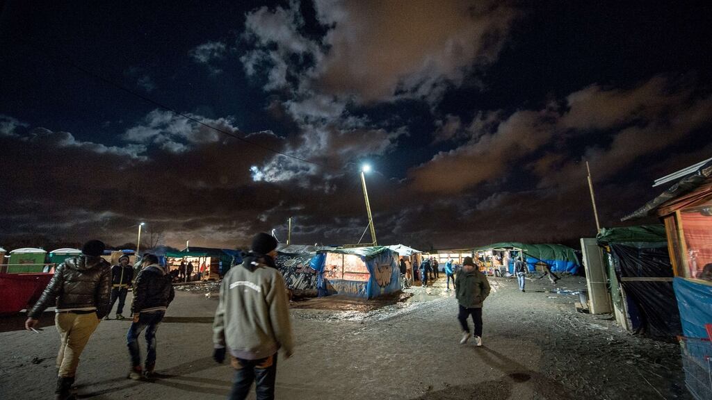 A refugee camp at Calais in France: there has been a shift in European policy in the wake of the recent Islamic State attacks in Paris: Photograph: Philippe Huguen/AFP/Getty Images