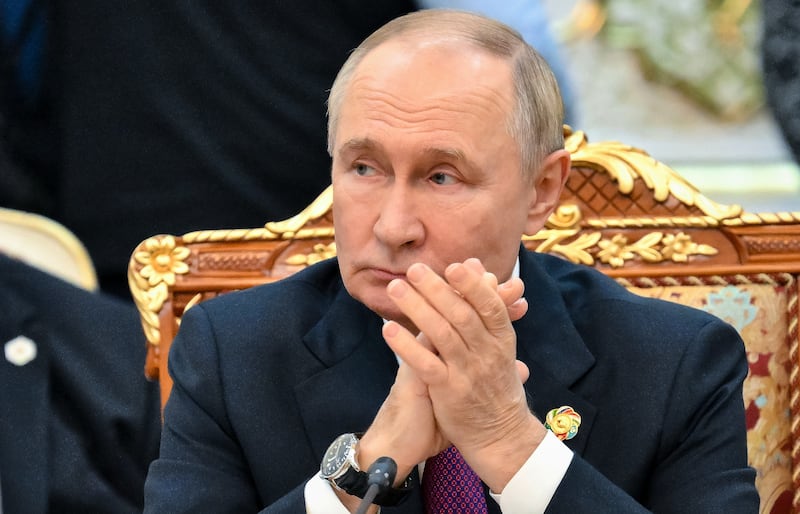 Vladimir Putin emphasised that the manoeuvres testing all parts of Moscow’s nuclear triad had been planned in advance Photograph: Grigory Sysoyev/AP