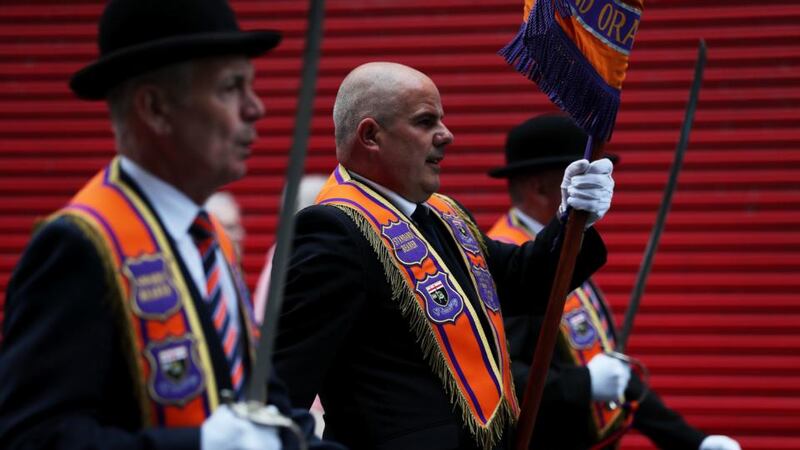 Derry Orangemen: a Twelfth of July parade in the city. Photograph: Brian Lawless/PA Wire