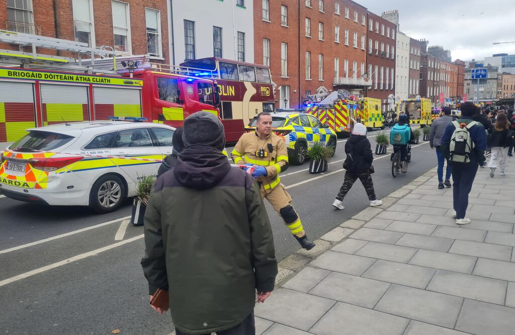 Emergency services at the scene of a stabbing incident on Parnell Square, Dublin on November 23rd. Photograph: Kitty Holland