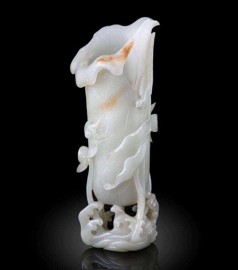 Jade lotus cup, Adam's (€15,000-€30,000).