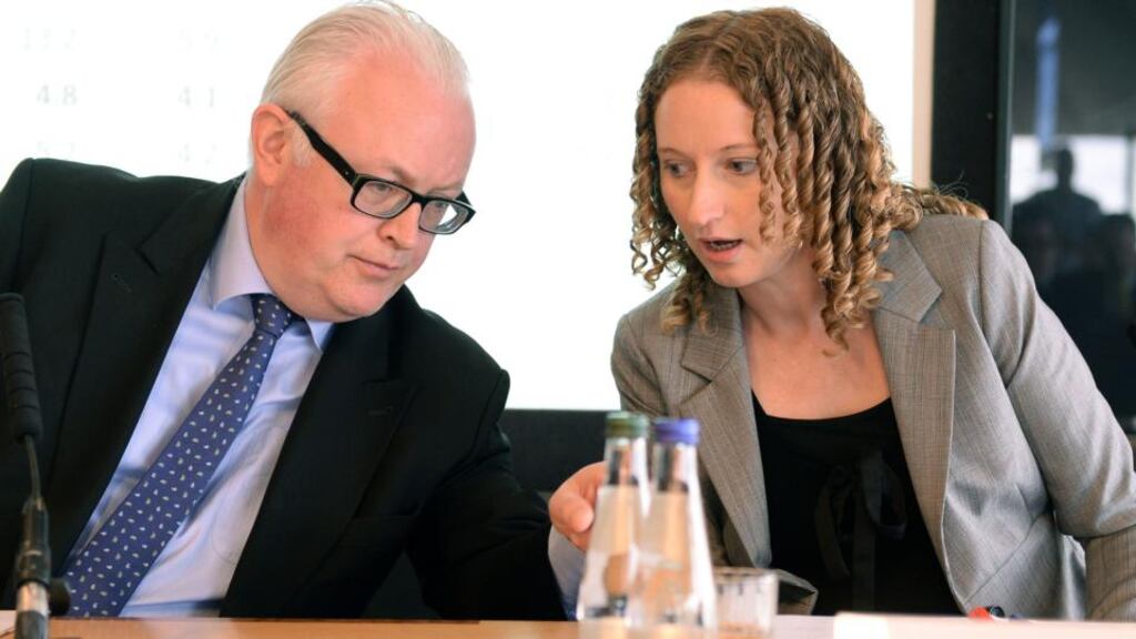 Central Bank chief economist Gabriel Fagan, and Gillian Phelan, head of monetary policy, at the press conference on the Central Bank’s Quarterly Bulletin. Photograph: Eric Luke