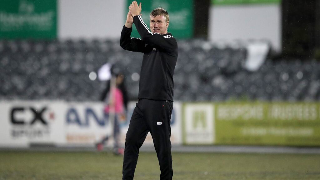 Stephen Kenny’s Dundalk will play Derry in the semi-finals of the FAI Cup. Photograph: Inpho
