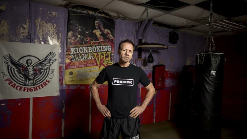 Irish kickboxing legend Billy Murray, now trainer of multiple world champions, at his gym Prokick in Belfast. Photograph: Liam McBurney