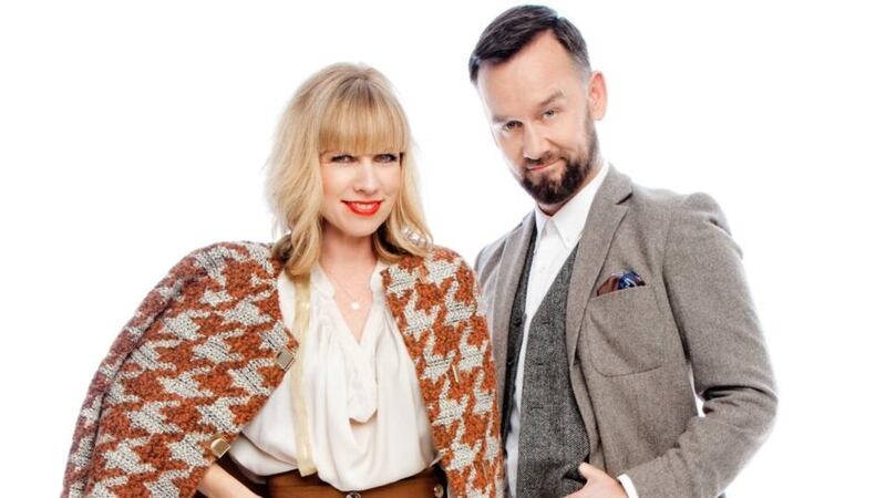 Frock Advisor’s Sonya Lennon and Brendan Courtney. Photograph: Barry McCall