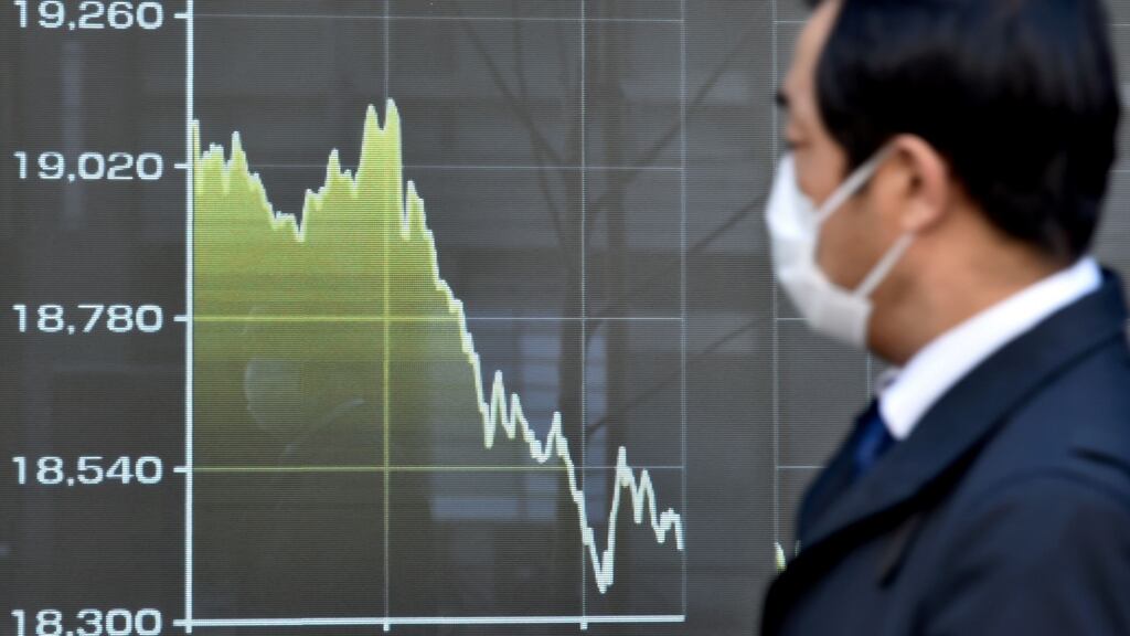 Tokyo’s Nikkei edged down 0.6 per cent, while South Korean stocks were near flat over-night. (Photograph: Kazuhiro NOGI / AFP)