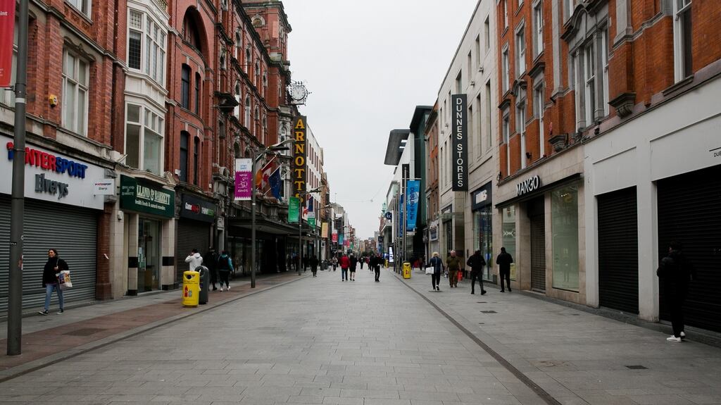 A near-empty Henry Street in Dublin on Thursday. Eoin Burke-Kennedy looks at the five factors that will govern the delivery of our economic recovery. Photograph: Gareth Chaney