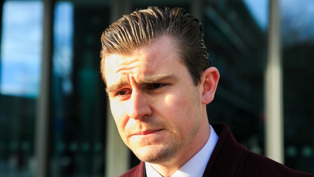 Darragh Mackin, solicitor for Lisa Smith, at Kevin Street Garda Station in Dublin. Photograph: Gareth Chaney/Collins