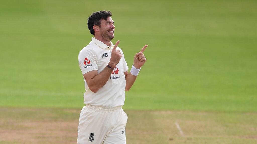James Anderson took six wickets on day two against Sri Lanka. Photograph: Stu Forster/Getty