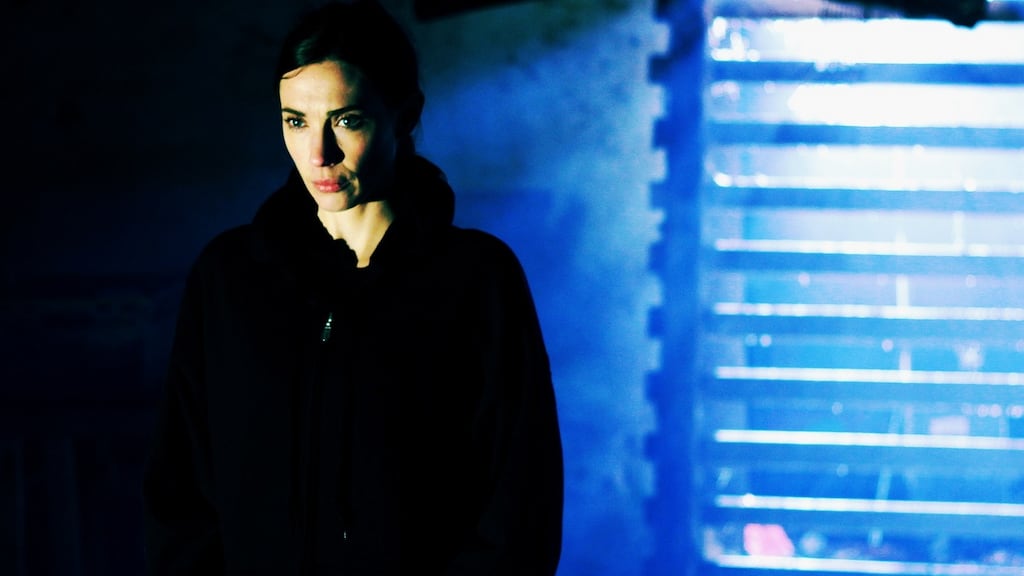 Michelle Doherty plays Katelin, a film producer who becomes a hit-woman. She is, if you will, the Hit Producer...