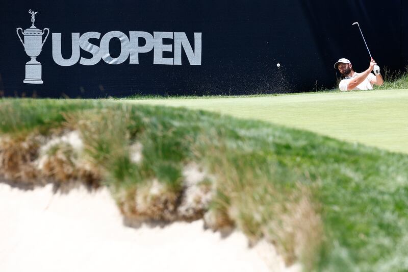 Jon Rahm of Spain plays a shot on the 16th hole during a practice round on Wednesday. Photograph: Jared C Tilton/Getty Images