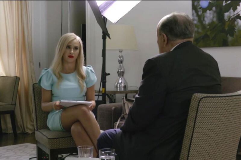 Maria Bakalova and Rudy Giuliani in a scene from Borat Subsequent Moviefilm. Photograph: Amazon Prime Studios