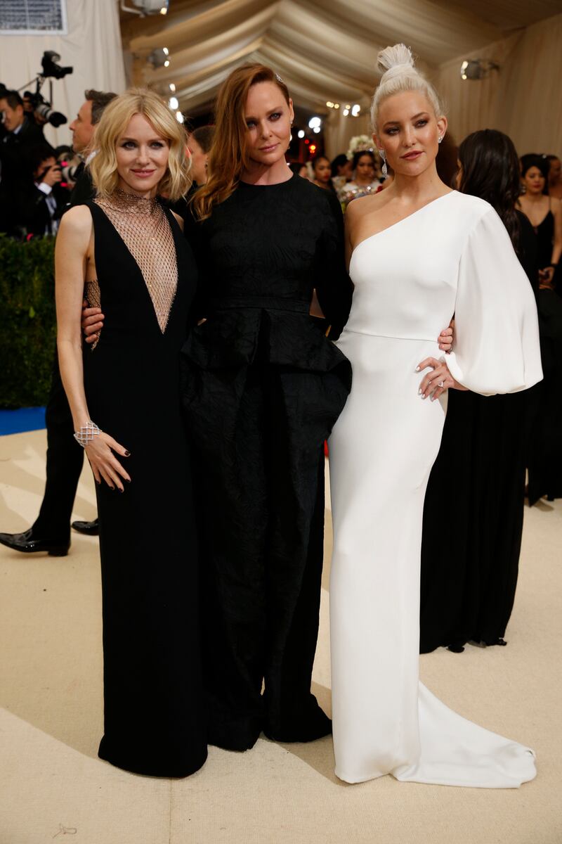 Naomi Watts, Stella McCartney and Kate Hudson at last year’s Met Gala. Photograph: Benjamin Norman/The New York Times