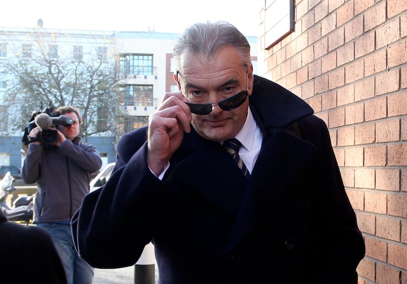 (Right) Ian Bailey and Jules Thomas pictured arriving at the Four Courts on November 5th, 2014. Photograph: Collins Courts
