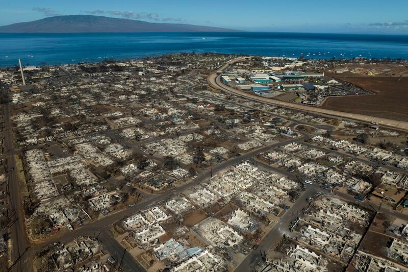 A general view shows the aftermath of a wildfire in Lahaina, Hawaii (Jae C Hong/ AP)