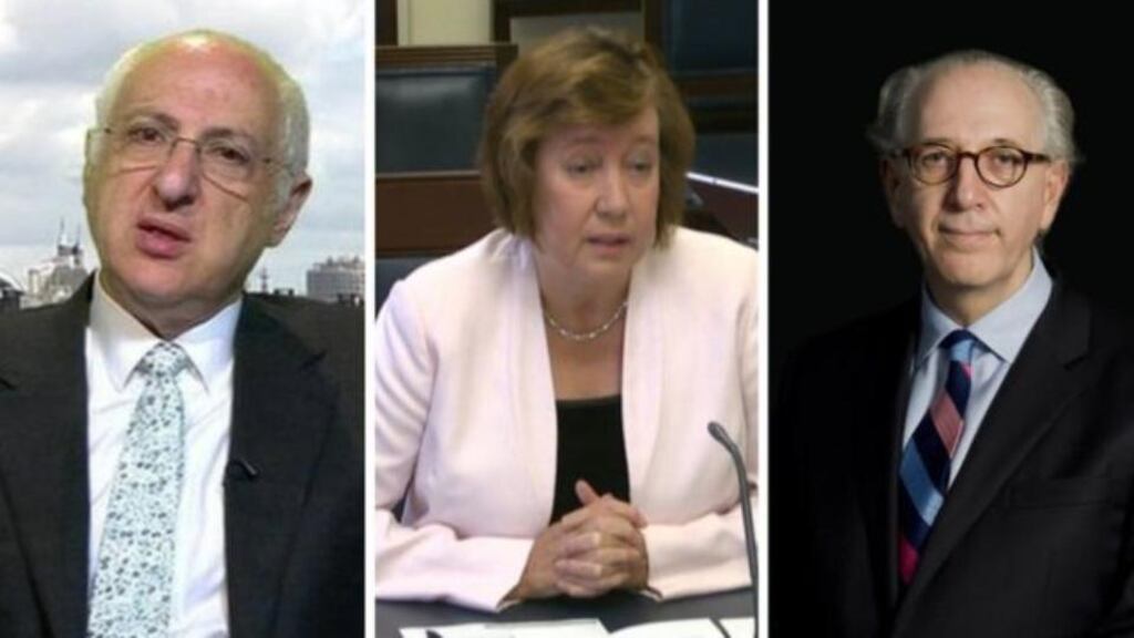Lord Alex Carlile, Rosalie Flanagan and Stephen Shaw, who have been appointed to the new paramilitary review panel.