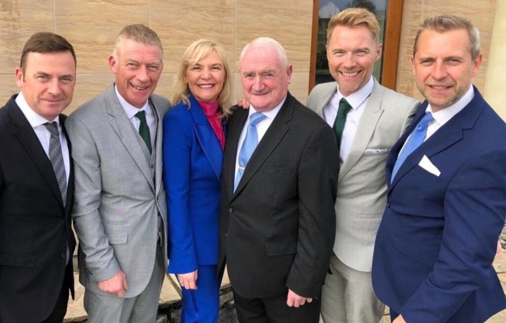 Ronan Keating (second from right) with his family including brother Ciaran (second from left) who died in car accident in Co Mayo. Photograph: Instagram