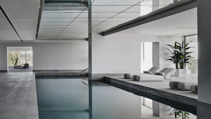 The property has five swimming pools and an entire level devoted to a spa area.