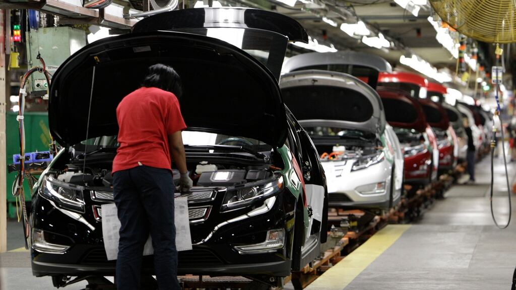 US manufacturers picked up the pace of hiring in November, as an index tracking employment was up 1.6 per cent at 58.4. Photograph: Paul Sancya/AP